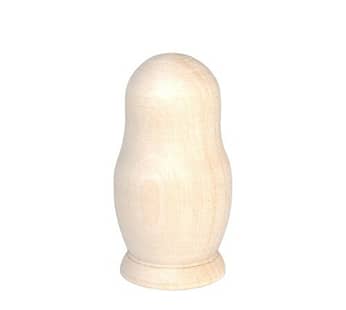 白木のマトリョーシカ型　単体　6cm おもしろい形の白木材料