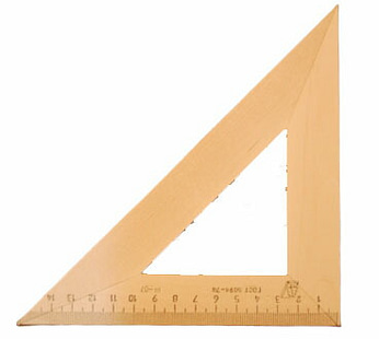 ロシア製木製三角定規　14cm （二等辺三角形）