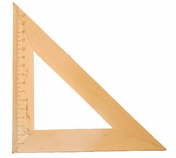 木製三角定規　16cm （二等辺三角形）