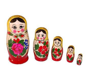 ロシア伝統柄マトリョーシカ ロシヤーノチカ 5個組 11cm（color : イエロー）